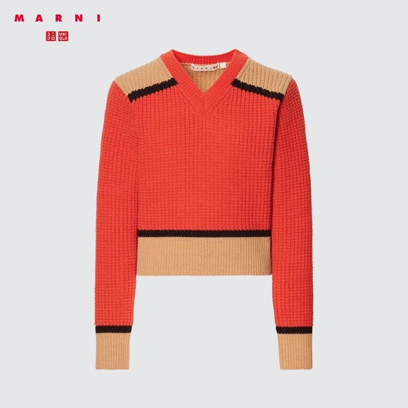 MARNI x Uniqlo orange Tan Wool Sweater - Picture 6 of 14